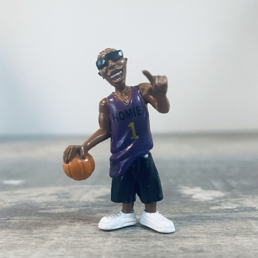 Vintage Lil Homies Gangsta Hoopa Basketball Series 6 Mini  Fig. Purple #1 Jersey